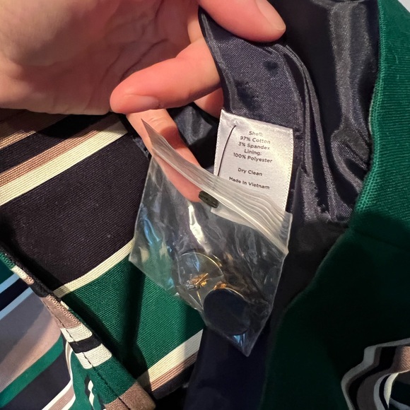 Talbots striped blazer green blue NWT size 14 - Picture 4 of 4